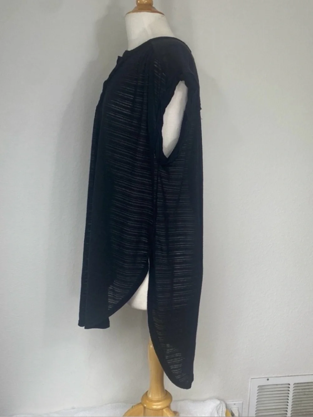 Free People Women's Black Oversize Muscle Tunic Size Large Casual Streetwear